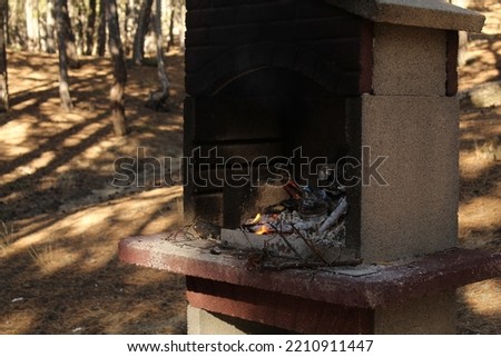 A man's hand extinguished the fire in a grill with a bottle of water. High quality photo