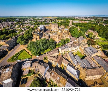 A view of Lancaster, a city on river Lune in northwest England, UK