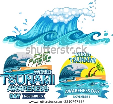 World tsunami awareness day banner design illustration