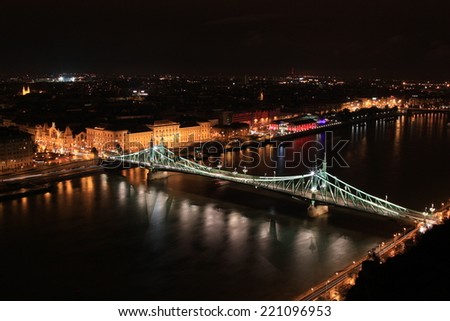 Beautiful night view of Budapest, capital city of Hungary