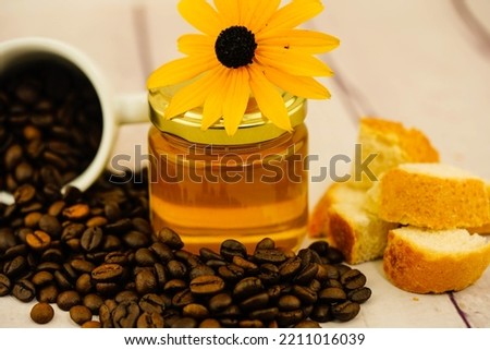 The bees collect pollen from a yellow sunflower for a good honey