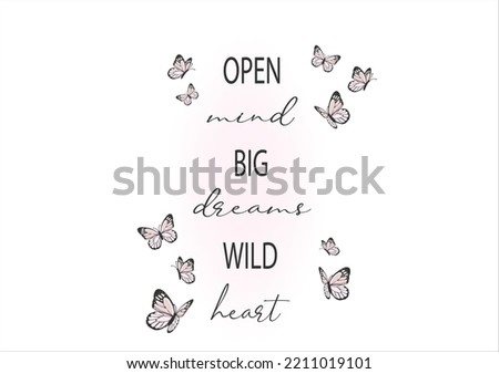 pink positive quote with butterfly