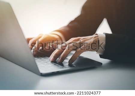 Person with search box hologram graphic, search engine information, Internet browsing through web browsers, online search technology, Search Engine Optimization. Website concept.