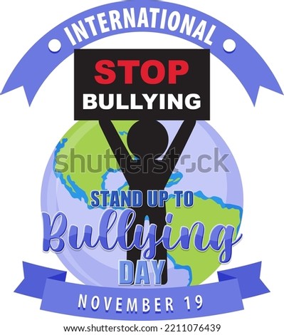 International stand up to bullying day poster design illustration