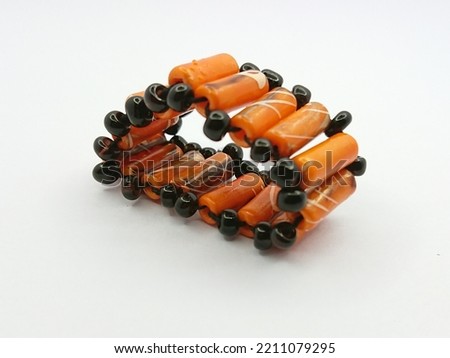 bracelet of beads isolated on white background