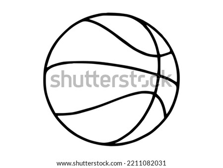 Basketball outline, isolated on white