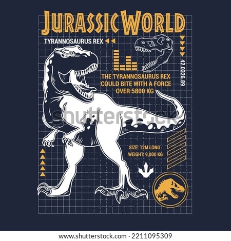 Jurassic World Dinosaur amazing t shirt design Royalty-Free Stock Photo #2211095309