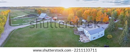 Aerial Of Farm Landscape In Northern Ontario