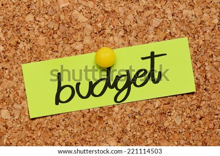 budget word on notepaper