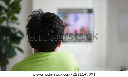 child watch tv alone for safety content concept
