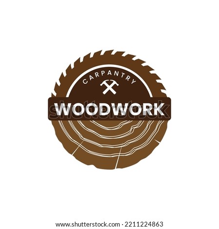 Wood work logo deign template