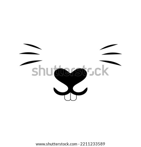 Vector flat cat nose isolated on white background