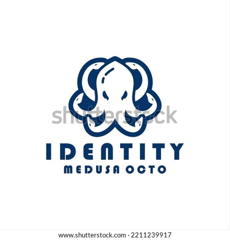 Octopus Medusa logo design concept.