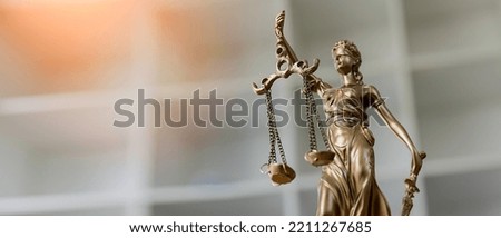 Statue of lady justice with scales of justice, Legal and law concept.