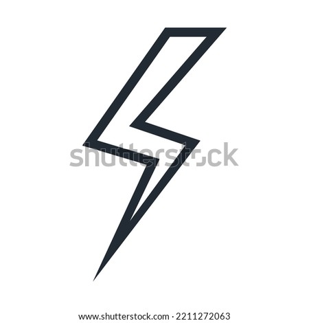Lightning icon isolated on white background line style