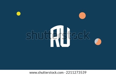 Alphabet letters Initials Monogram logo RU, UR, R and U