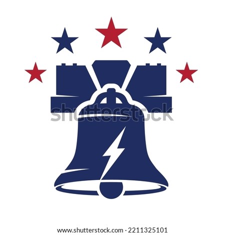 liberty bell logo flat vector