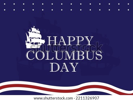 happy columbus day greetings in american flag style