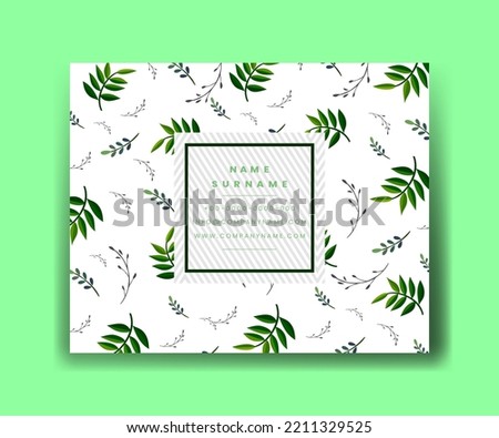 leaf green card illustration vector