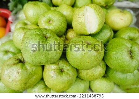 Guava - large amounts of guava fruit, fresh guava fruit, guava fruit in a basket