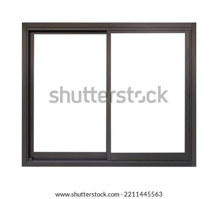 black metallic window frame isolated on white background