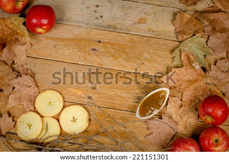 Still life with red apples and a homemade marmalade
