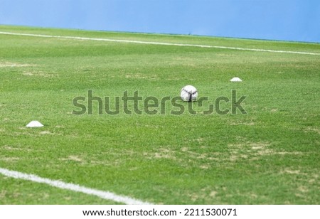Soccer ball on the field. mockup