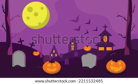 cool halloween background with flat illustration to celebrate the halloween