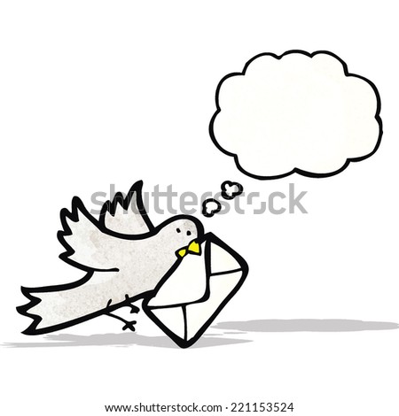 cartoon carrier pigeon
