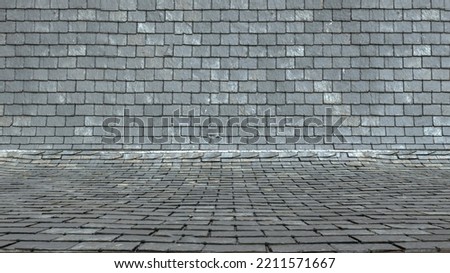 studio scene of roof slate tiles background texture for product Ultra high resolution image