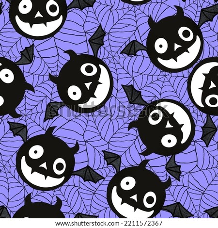 Halloween animals cartoon bats seamless doodle pattern for wrapping paper and kids clothes print and fabrics and linens and packaging 
