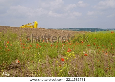 Pictures of the landscape at the beginning of construction work A143 in Sachsen-Anhalt  
