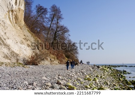 Baltic Sea island of Rügen Sassnitz rocky coast with chalk cliffs on the way to the Stubbenkammer