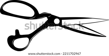 Vector image (silhouette, icon) of a stationery item - scissors