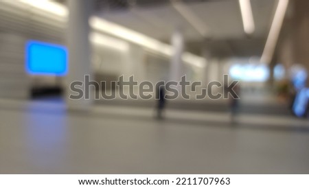 Blur focus of Empty exhibition center. backdrop for exhibition stands.Perspective view.