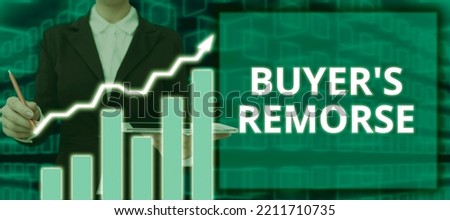 Inspiration showing sign Buyer'S Remorse. Business overview a feeling of regret experienced after making a purchase Royalty-Free Stock Photo #2211710735