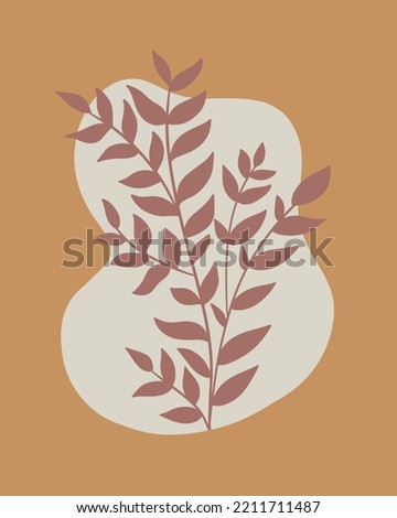 Vector Background Illustration Pattern Summer Brown Red Flat Simple Modern Retro Design Template Nature, Leaves Hand Drawn Style