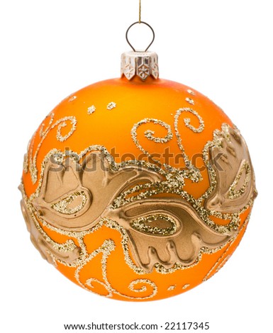 Year's tree ornaments pictured on a white background
