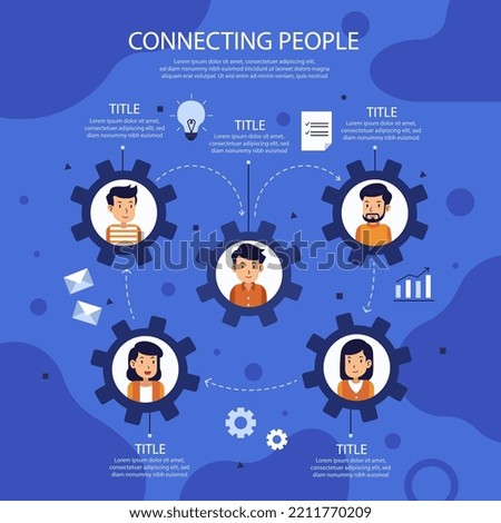 Hand drawn flat design connecting people infographic Vector illustration.