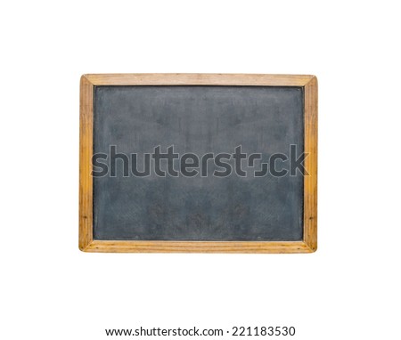 An empty chalk board over white background