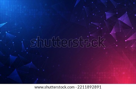 Digital technology circuits blue red gradient background, Ai big data iot, cyber cloud security, abstract neon wifi tech, innovation future, futuristic internet network connection, illustration vector Royalty-Free Stock Photo #2211892891