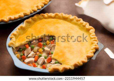 picture of chicken pot pie, a home cooked meal, savory and healthy food