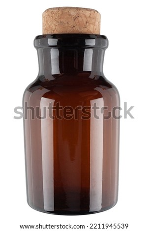Retro vintage apothecary brown glass bottle isolated on white background