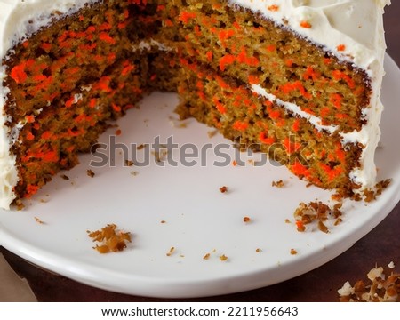 picture of carrot cake, a sweet and sugary baked food, high calorie meal