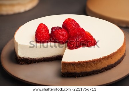 picture of cheesecake, a sweet and sugary baked food, yummy high calorie meal