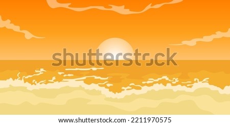 beautiful sunset concept illustration. sunset beach background