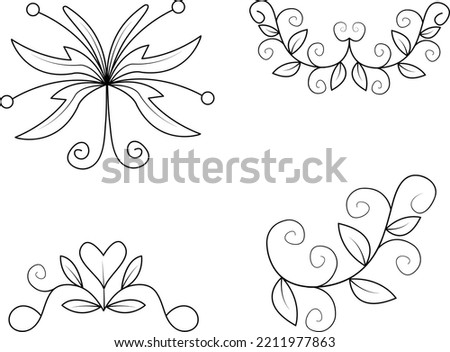 Floral and leaf design for illustration vector elements