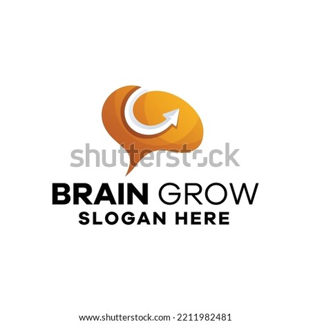 Brain Grow Gradient Logo Template