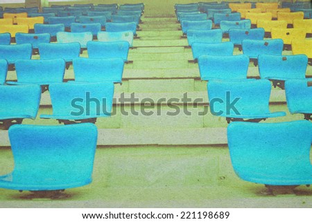vintage seat rows in stadium paper picture