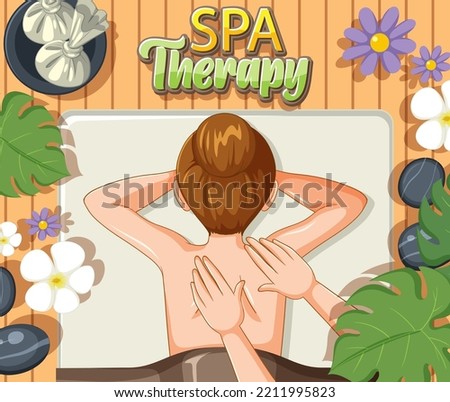 Spa therapy back massage poster design illustration